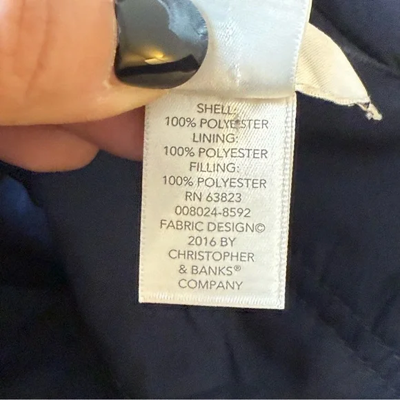 CJ Banks Navy White Striped Reversible Vest 2X Outdoor Nautical Coastal Classic - Picture 9 of 12